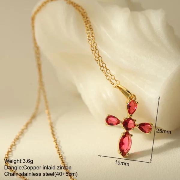 Croix Collier Pour Les Femmes Bohème Jésus Vierge Marie Choker Boho Zircon Colliers En Acier Inoxydable Longue Chaîne Nouveau Dans le cou Bijoux – Image 34
