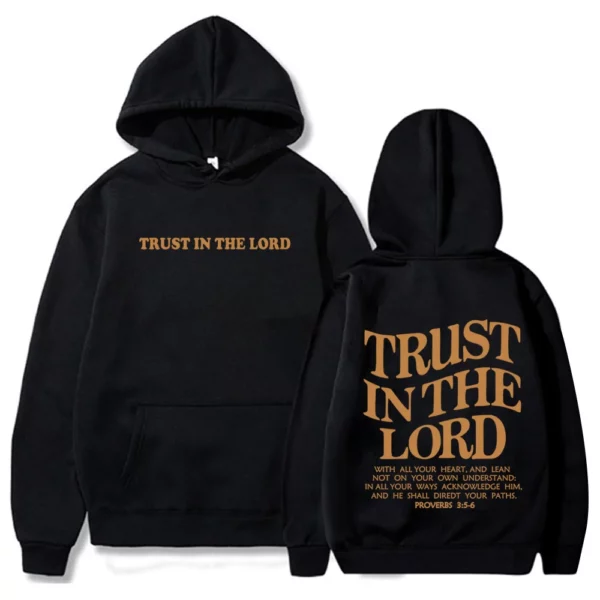 Sweat à capuche foi religieuse, pull Hip Hop, sweat-shirt Y, confiance en le Seigneur, chrétien, verset de la Bible de Jésus, Harajuku – Image 2