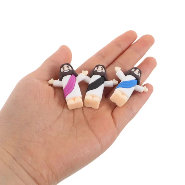 Mini Statue de jésus, 12 pièces, petites Figurines en PVC, décorations religieuses, fournitures de pâques, accessoires pour la maison, petites Figurines – Image 5