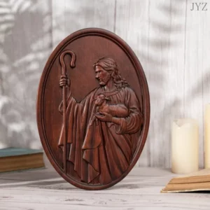 Décoration murale religieuse de berger de jésus, figurine catholique d'icône du Christ