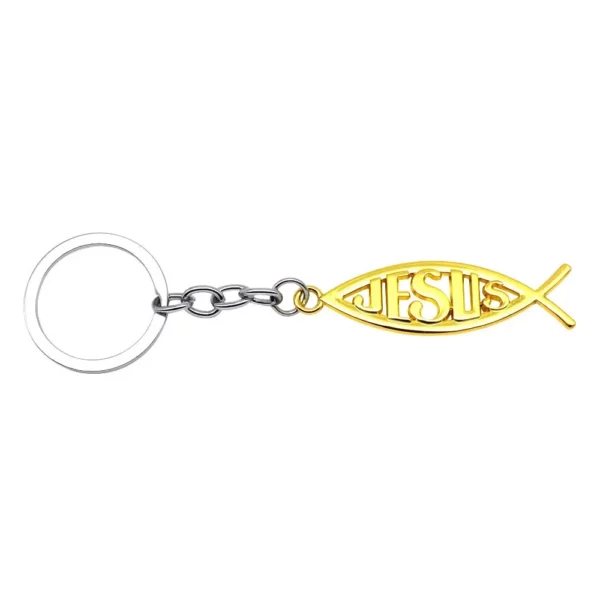 Porte-clés de voiture universel en métal, pendentif avec logo de poisson de Jésus, Toyota, Audi, KIA, Honda, Mercedes Benz, Chevrolet, Jeep – Image 15