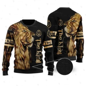 Nom personnalisé Animal roi Lion jésus Cosplay tatouage noël laid pull 3DPrint Harajuku pull décontracté hiver sweats X2