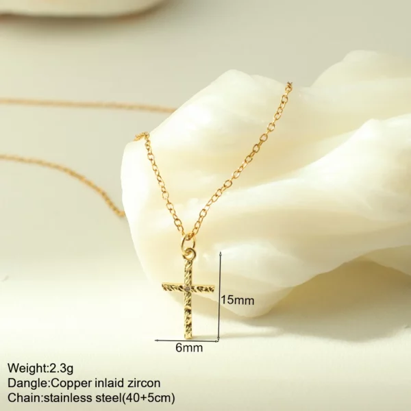 Croix Collier Pour Les Femmes Bohème Jésus Vierge Marie Choker Boho Zircon Colliers En Acier Inoxydable Longue Chaîne Nouveau Dans le cou Bijoux – Image 7