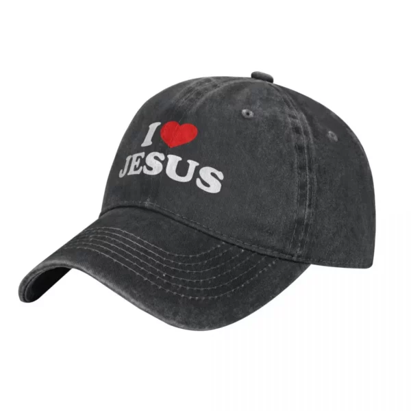 Chapeaux de papa de document pur, I Love, chapeau pour femme, pare-soleil, casquettes de baseball, croix de Jésus, casquette à visière – Image 2