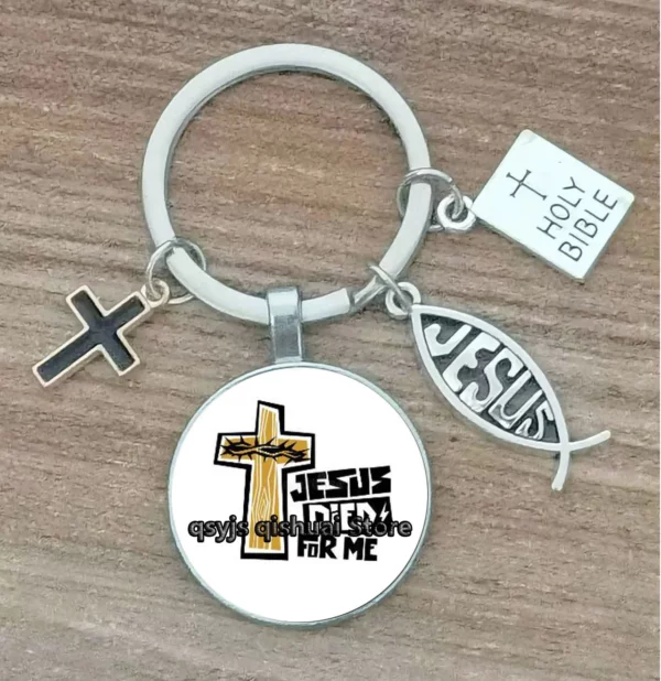 Porte-Clés Personnalisé avec Lettres de Dieu Imprimées, Ornement de la Foi de Jésus, Cadeau de Manucure – Image 33