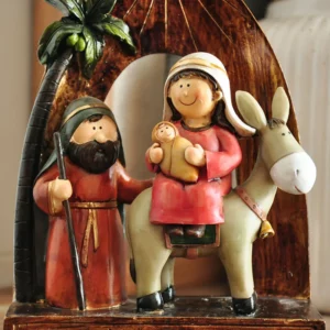 Christ Be With Me Country Retro Matkey Riding Cranger Group Ornements de scène de la naissance du Christ, Cadeaux de Noël, Décorations de Noël