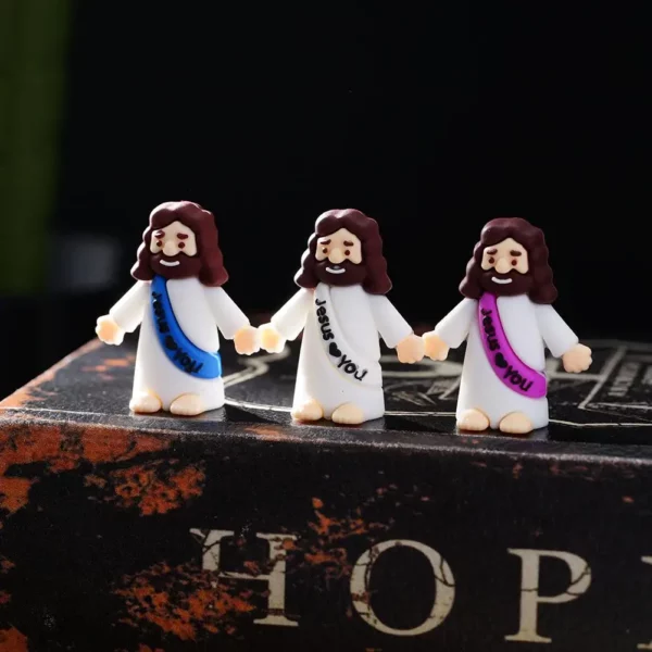 Statues de jésus miniatures en PVC, 50 pièces, figurines religieuses de table, décorations cadeaux de noël, pâques, Halloween, fête – Image 25