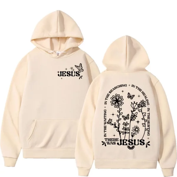 Sweat à capuche graphique avec verset de la Bible de jésus, fleurs sauvages, édition limitée chrétienne, Streetwear, décontracté, mode, pulls surdimensionnés – Image 5