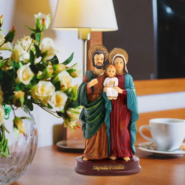 Statue de la Sainte Famille de Jésus, Figurine Artisanale à Collectionner, Sculpture de Scène de la Nativité pour Salon, Décoration de Bureau à Domicile, Ornement – Image 3