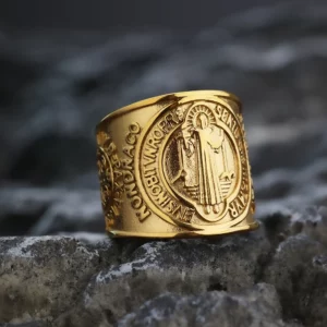 Bague en acier au titane rétro à larges bords pour hommes, bague croisée, bracelet en acier inoxydable, à la mode et personnalisé