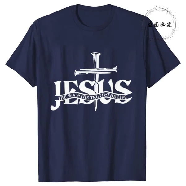 Jésus modèle hommes T-shirt mode graphique Y2k hauts à manches courtes t-shirts été décontracté en plein air Streetwear mâle vêtements surdimensionnés – Image 2