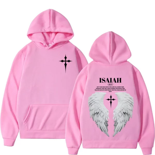 Sweat-shirt à capuche pour hommes et femmes, esthétique, chrétien, aile de jésus, verset de la Bible, mode Harajuku, surdimensionné, décontracté, ample, polaire – Image 9