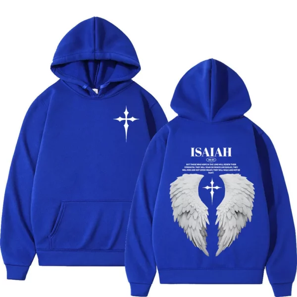 Sweat-shirt à capuche pour hommes et femmes, esthétique, chrétien, aile de jésus, verset de la Bible, mode Harajuku, surdimensionné, décontracté, ample, polaire – Image 4