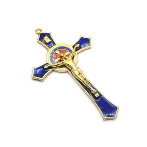 Pendentif croix de Saint benoît, 12x7cm, jésus-Christ, Religion, prière, fournitures de décoration