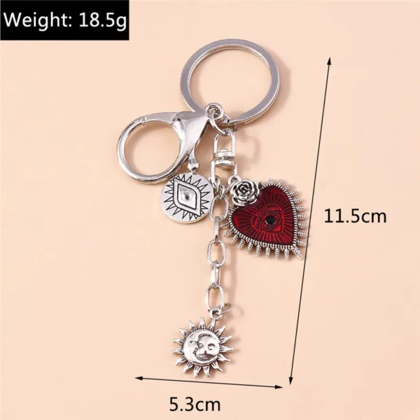 Aihua-Porte-clés croix inversée pour hommes et femmes, pentagramme Steampunk vintage, porte-clés de voiture, croix gothique SAFLucifer – Image 30