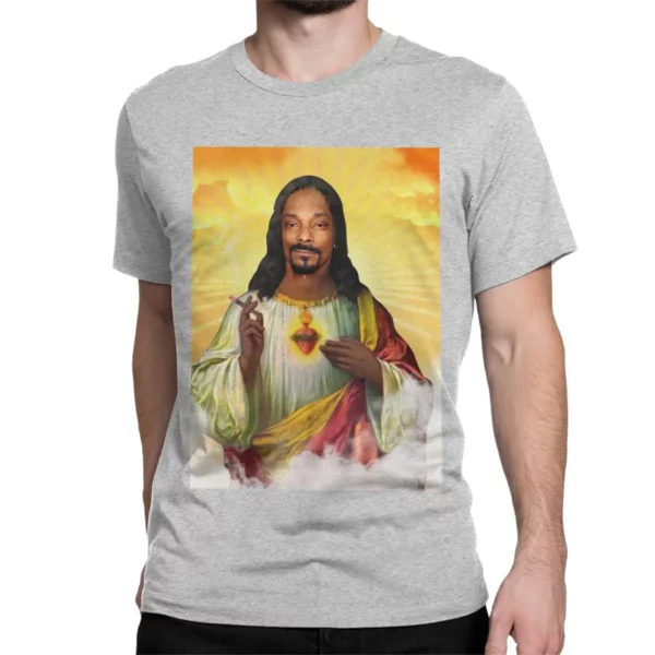 T-shirt à manches courtes et col rond pour hommes et femmes, Saint Jesus, Snoop, Dogg, Vintage, 100% coton, Vêtements College – Image 15