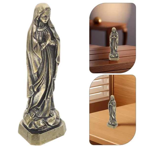 Statue Miniature de jésus, ornement Vintage en laiton, Sculpture, homme de la vierge marie