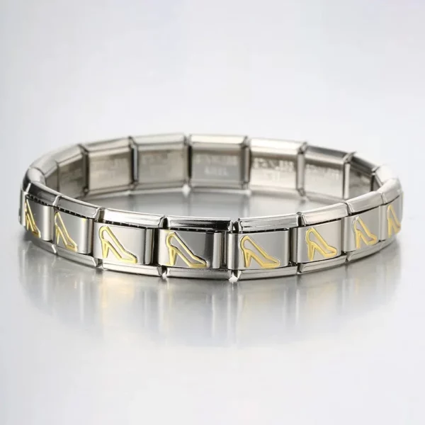 Coeur croix papillon italien breloque lien en acier inoxydable doré Bracelets bricolage faisant 9mm perles rétro Bracelet bijoux en gros – Image 59