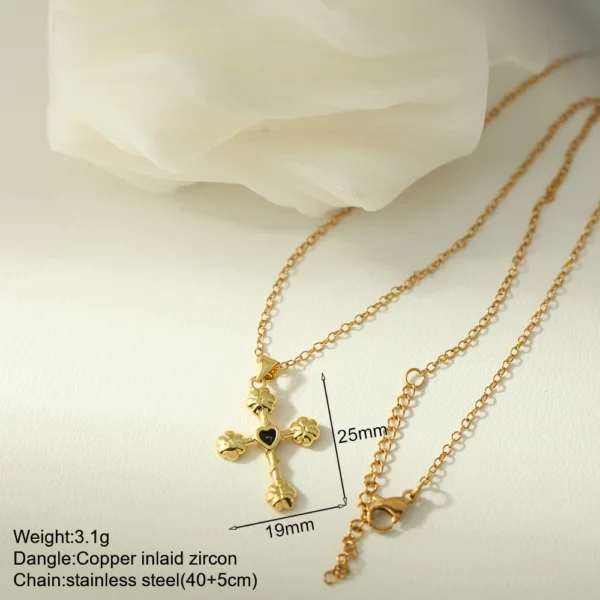 Nouveau en été couleur or bijoux pour Boho Croix et Vierge Marie Collier Pour Femmes En Acier Inoxydable Longue Chaîne Jésus Choker – Image 38