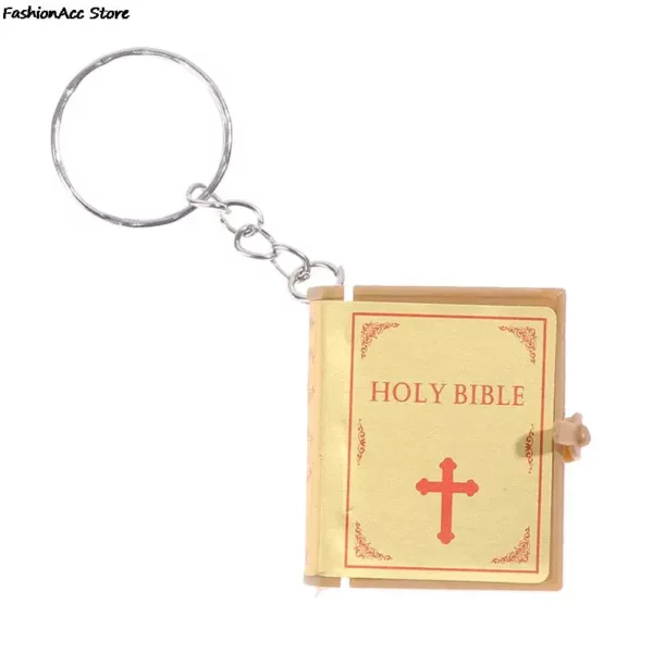 Mini porte-clés de la saint Bible, 1 pièce, papier Miniature religieux anglais, spirituel, chrétien, couverture de jésus, cadeau – Image 14