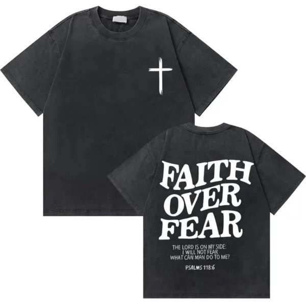 Lavé Vintage chrétien jésus bonnes nouvelles dieu vous aime verset de la Bible graphique T-shirts hommes femmes mode décontracté surdimensionné t-shirt – Image 29