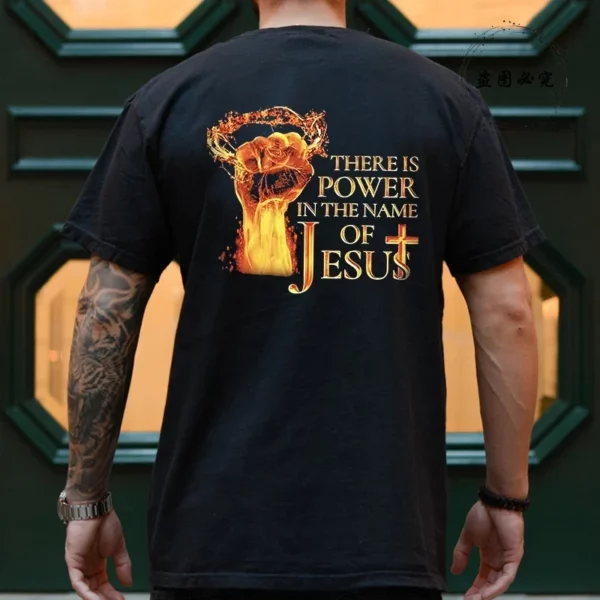 Mode graphique hauts cadeau pour chrétien jésus Streetwear hommes T-Shirt jésus Christ dos impression T-Shirt surdimensionné Y2k vêtements – Image 7