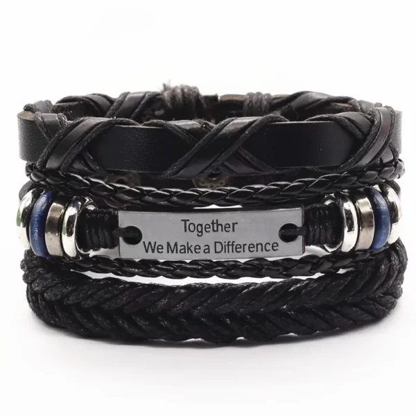 WESTBULL 3 pièces/ensemble Bracelets en cuir multicouche pour hommes croix charme Homme Bracelets cadeau bijoux – Image 14