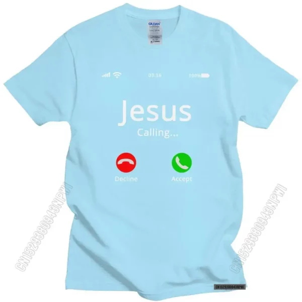 T-shirt homme 100% coton, humoristique et religieux, Jésus appelle le Christ, chrétien, Bible, cadeau – Image 15