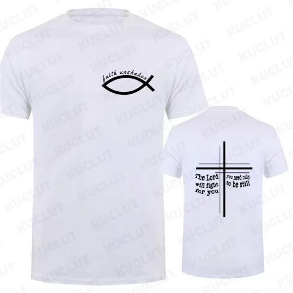 Faith Unshaken T-Shirt pour hommes, chemises à manches courtes, t-shirts graphiques de Jésus chrétien, vêtements respirants pour hommes, Y2k, Y-Harajuku Ulzzang – Image 13