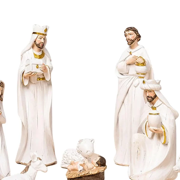 Ornements de Noël de la naissance de Jésus, scène de la Nativité l'inventaire, affichage décoratif en résine, statue de beurre, cadeau de décoration de bureau et de maison – Image 6
