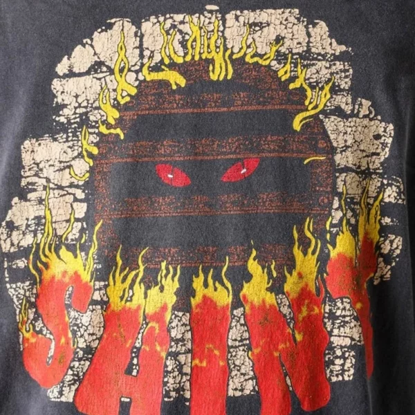 Toutes les saisons meilleure qualité coton Vintage lavé noir endommagé t-shirt hommes femmes jésus imprimé Saint à manches longues t-shirts hauts – Image 38