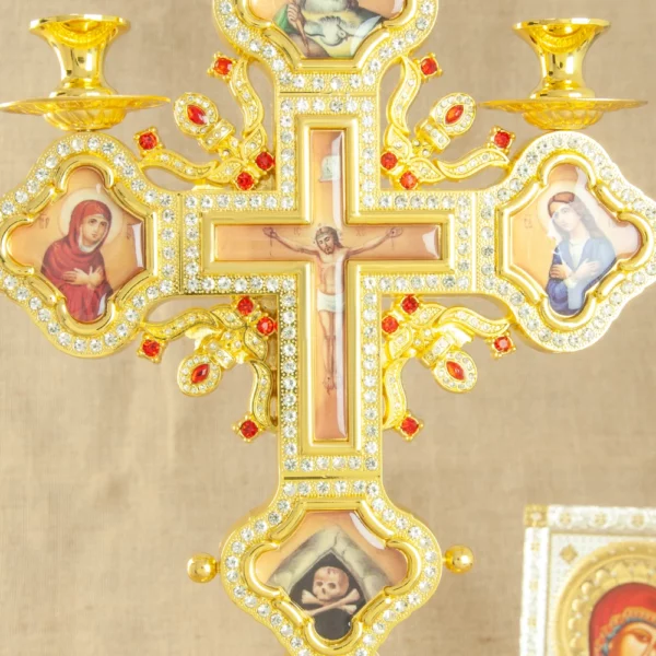 Croix de bougeoir conique en forme de croix religieuse orthodoxe, croix chrétienne de Pâques, Jésus, Nina, ufux, ci-après, porte-autel avec support – Image 4