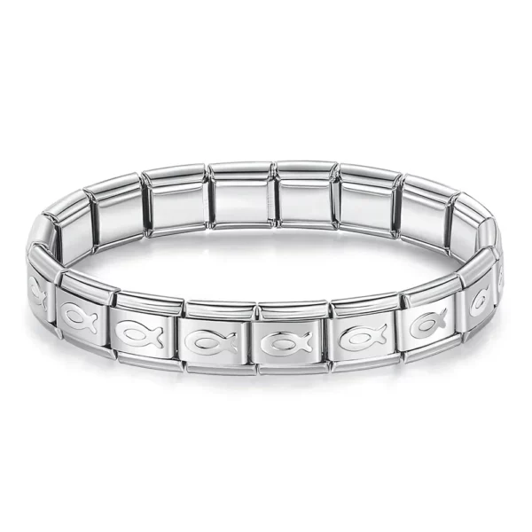 Coeur croix papillon italien breloque lien en acier inoxydable doré Bracelets bricolage faisant 9mm perles rétro Bracelet bijoux en gros – Image 12