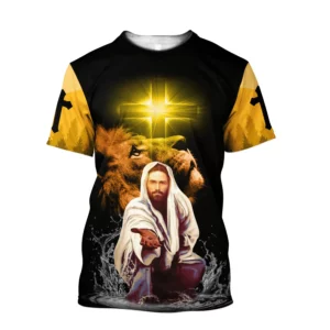 T-shirt homme chrétien jésus et Lion motif 3d unisexe chemise femme manches courtes mode décontracté Streetwear livraison directe