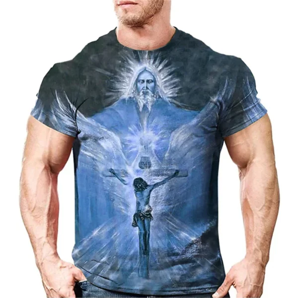 T-shirt vintage Jésus Christ pour hommes, vêtements pour hommes, haut précieux, impression HD, décontracté, manches courtes, rue, t-shirts de haute qualité – Image 15