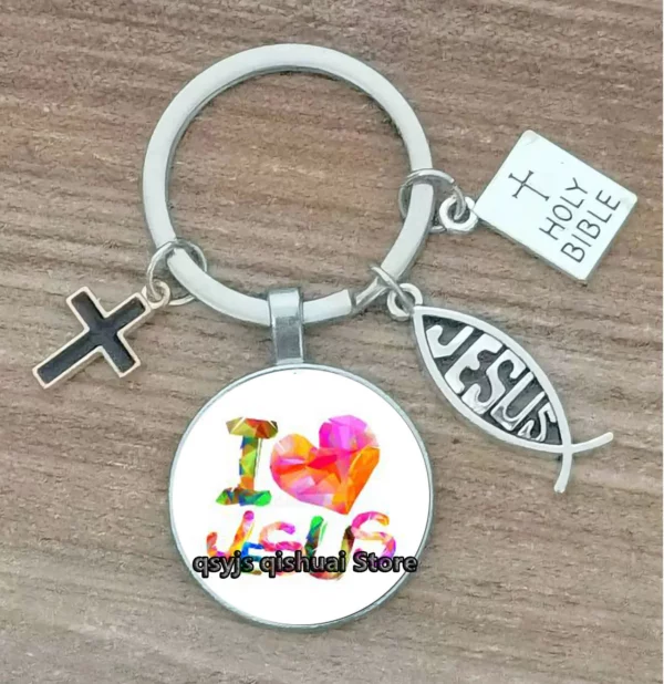 Porte-Clés Personnalisé avec Lettres de Dieu Imprimées, Ornement de la Foi de Jésus, Cadeau de Manucure – Image 32