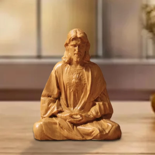 Figurine catholique cadeau ornement sacré cœur de jésus Statue pour pendaison de crémaillère salon Table centres de Table chambre cheminée – Image 3