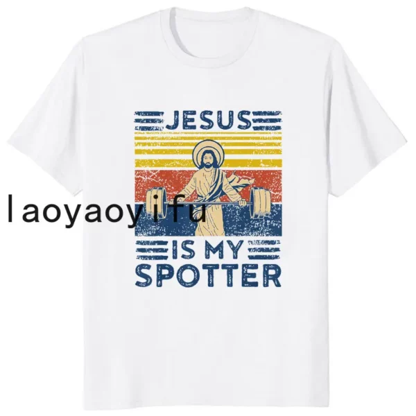Rétro Vintage jésus Christ gymnase t-shirts hommes pur foi chrétienne t-shirt haut à manches courtes drôle imprimé graphique t-shirt cadeau – Image 24