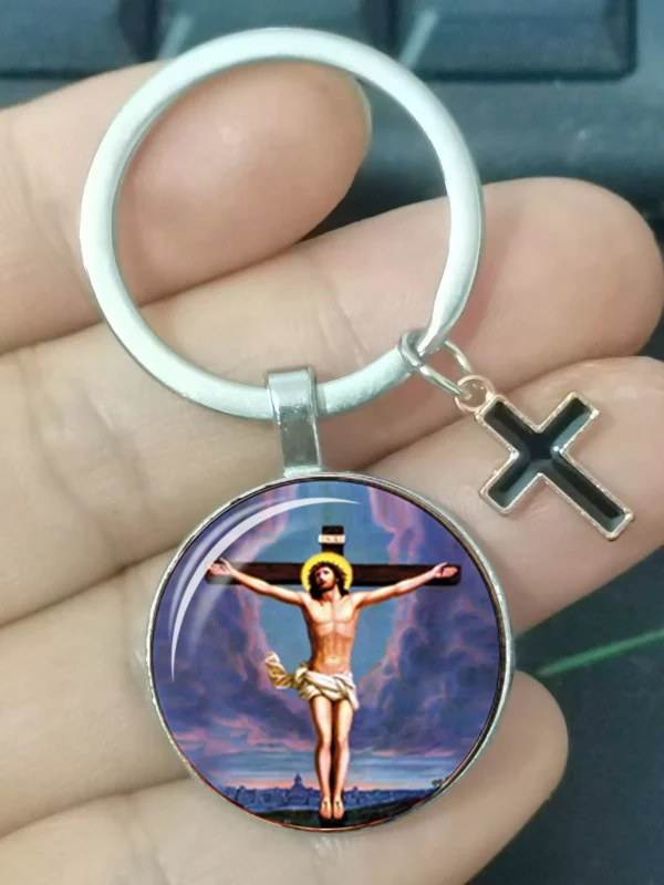 Vierge Marie, Mère des Bébés, Porte-clés, Jésus Christ, Pendentif Chrétien, Religion Catholique, Bijoux en Verre, Cadeau pour Homme et Femme – Image 11