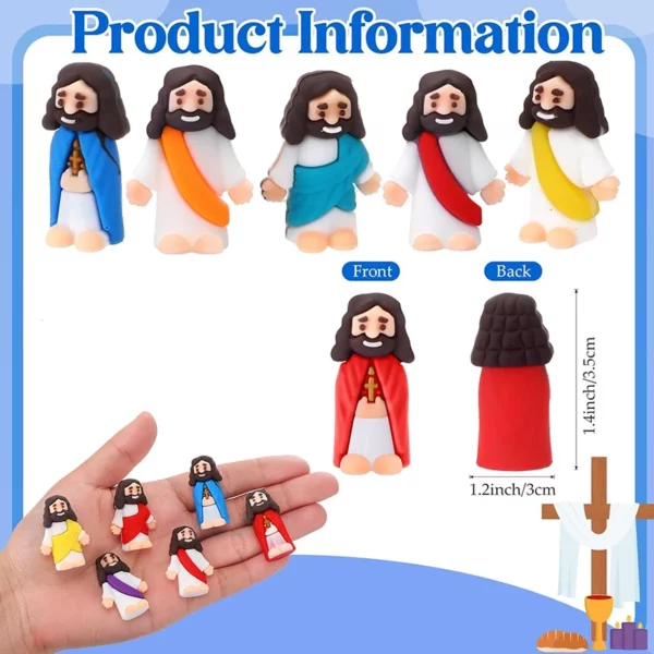 Mini figurines de petit Jésus en caoutchouc, jouets à cacher et chercher, faveurs de fête, école du dimanche, Bapt, 10/15 pièces – Image 3