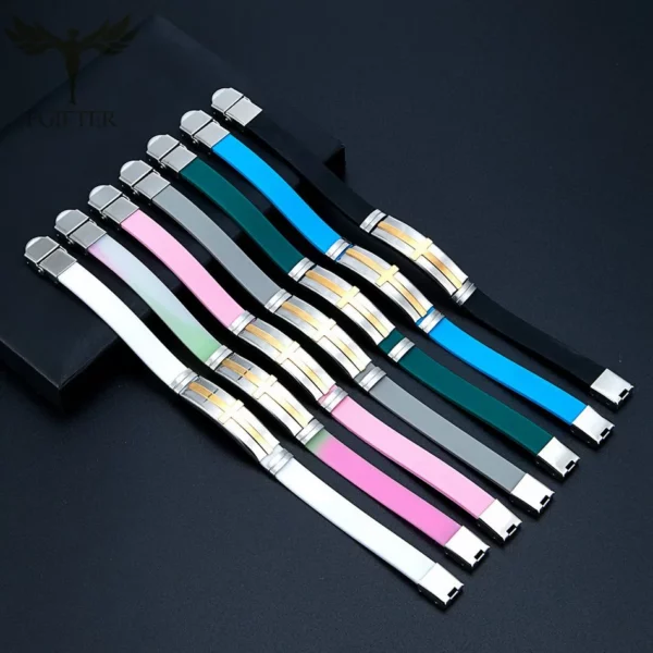 ChimJesus-Bracelets croix en acier inoxydable pour homme, bracelet en silicone, ceinture blanche, amulette religieuse chrétienne, accessoire de bijoux de fête – Image 6