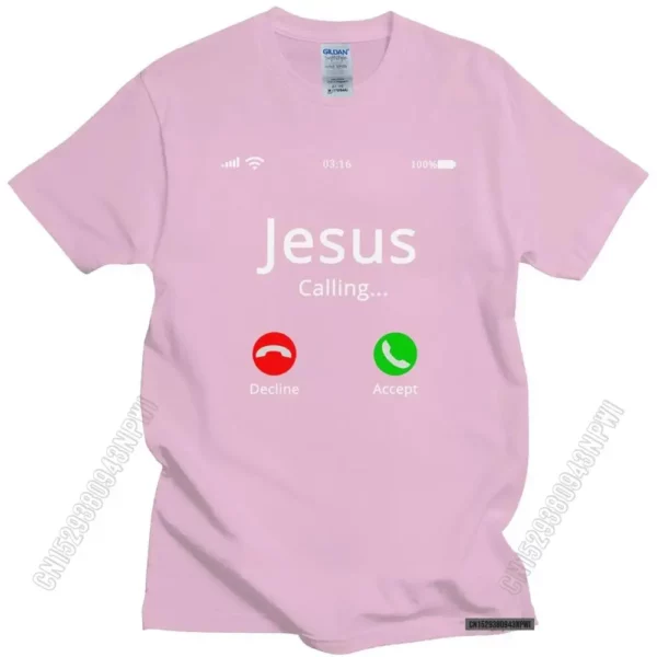 T-shirt homme 100% coton, humoristique et religieux, Jésus appelle le Christ, chrétien, Bible, cadeau – Image 19