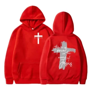 Il y a du pouvoir dans le nom de Jésus sweat à capuche graphique unisexe croix foi sweats femmes/hommes foi chrétienne essentiel sweats à capuche