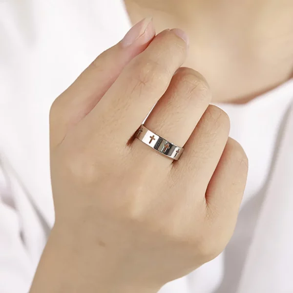 Skyrim – bague de fiançailles en acier inoxydable pour hommes et femmes, croix creuse, surnaturelle, jésus, bijoux de Couple, cadeaux d'anniversaire, 2025 – Image 20