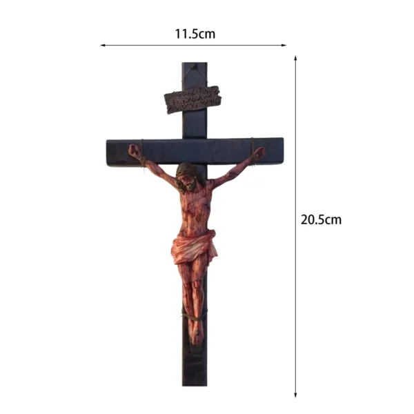 Figurine croix Jésus Nina Ifix, plaque de bureau, statue Jésus Christ, croix murale pour chambre, hôtel, étagère extérieure, jardin – Image 6