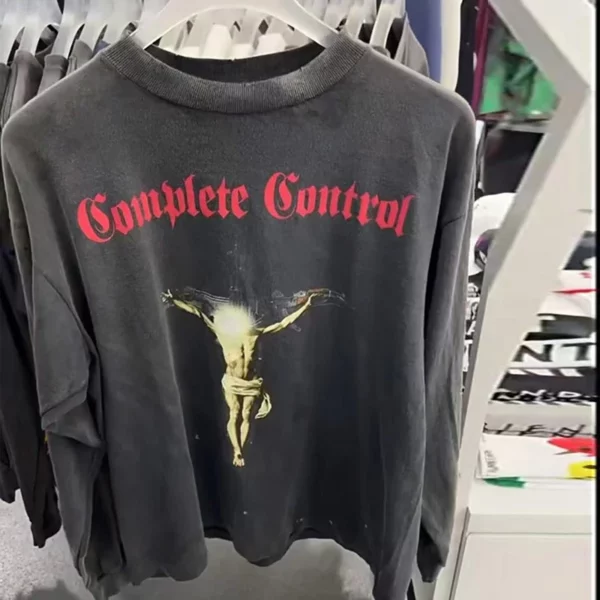 Toutes les saisons meilleure qualité coton Vintage lavé noir endommagé t-shirt hommes femmes jésus imprimé Saint à manches longues t-shirts hauts – Image 21