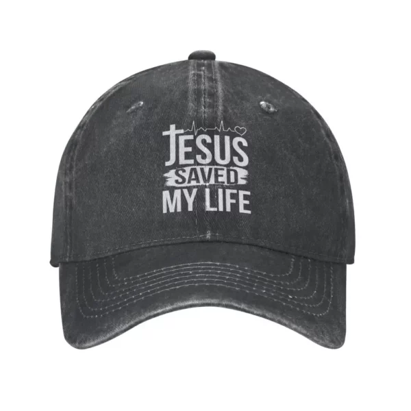 Casquette de baseball en coton personnalisée pour hommes et femmes, Jésus a sauvé ma vie, protection solaire, religion du Christ, foi chrétienne, chapeau de papa, été – Image 14
