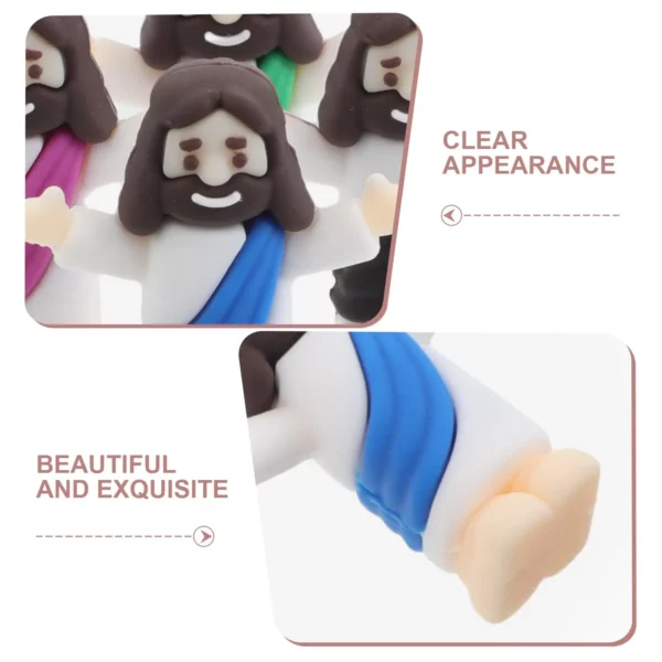 Mini Statue de jésus, 12 pièces, petites Figurines, décorations religieuses, Miniatures en PVC, décoration de maison, petites Statues en résine – Image 5