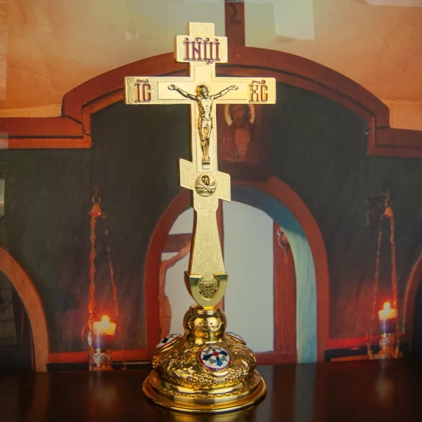 Croix de Jésus debout décorative personnalisée, cadeau religieux, statue de Nina ifix, alliage orthodoxe, église – Image 8