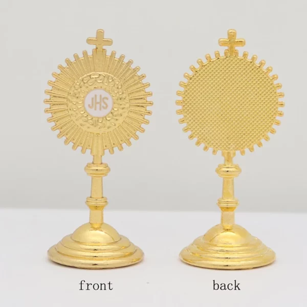 Statue de Communion Chrétienne et Catholique, Zones de Jésus Dorées, Récupérateur d'Inum, Décoration de Table de Bureau à Domicile, Figurine de Croix, Cadeau Religieux – Image 2